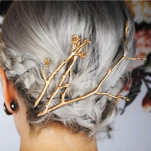 Anthropologie Accessories Little Gold Twig Hair Pins Poshmark